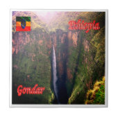 zET011 GONDAR, Waterfall,エチオピア,アフリカ, タイル (正面)