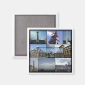 zET012 ADDIS ABABA，モザイク，エチオピア，冷蔵庫 マグネット (正面/裏面)