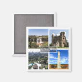 zET013エチオピア、モザイク、アフリカ、冷蔵庫 マグネット (正面/裏面)