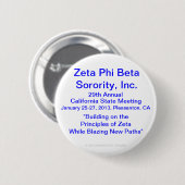 Zeta Phi Beta Sorority、Inc.の第29年次総会 缶バッジ (正面&裏面)