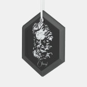 Zeusの頭を作成 ガラスオーナメント (正面左)