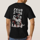 Zeus Greek Statue Lightning Graphic Tシャツ (裏面)