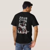 Zeus Greek Statue Lightning Graphic Tシャツ (裏面フル)
