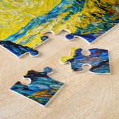 Zeus on Stormy Rocks with Lightning Bolt and Eagle ジグソーパズル (側面)