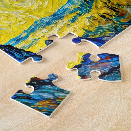 Zeus on Stormy Rocks with Lightning Bolt and Eagle ジグソーパズル (側面)