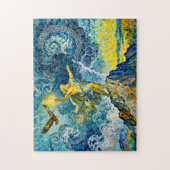Zeus on Stormy Rocks with Lightning Bolt and Eagle ジグソーパズル (縦)