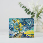 Zeus on Stormy Rocks with Lightning Bolt and Eagle ポストカード (スタンド正面)