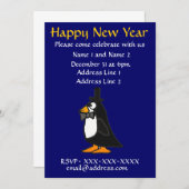 ZF-大晦日のパーティの招待状のペンギン 招待状 (正面/裏面)