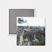 zFI006 HELSINKIパノラマ，フィンランド，冷蔵庫 マグネット (正面/裏面)