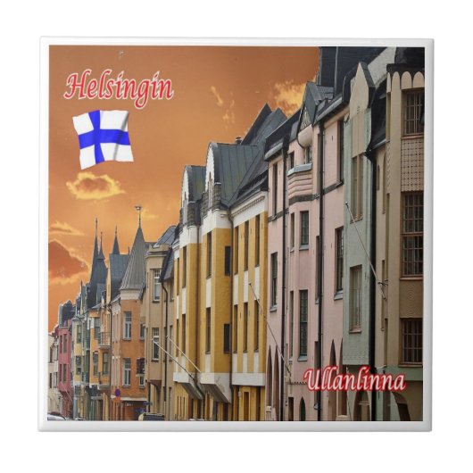 zFI009 HELSINKI、Helsingfors、Ullanlinna、 タイル (正面)