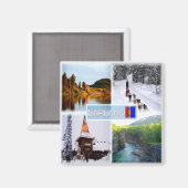 zFI010 LAPLAND LAKE INARI LAMMINTUPA SANTA CLAUS, マグネット (正面/裏面)