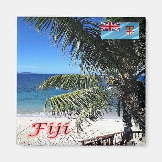 zFJ013 FIJI, MATMAONA,ビーチ,オセアニア,冷蔵庫 マグネット (正面)
