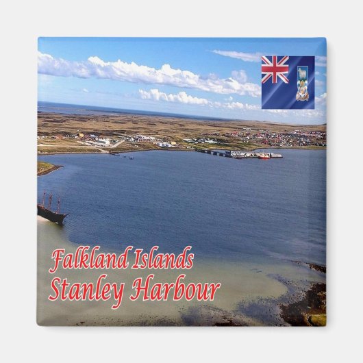 zFK007 STANLEY Harbor,フォークランド諸島,冷蔵庫 マグネット (正面)