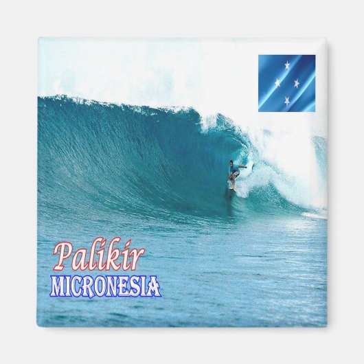 zFM004 PALIKIR, MICRONESIA, Surf, Oceania,冷蔵庫 マグネット (正面)