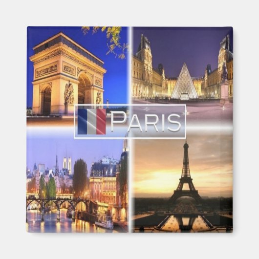 zFR018 PARIS By Night,冷蔵庫 マグネット (正面)