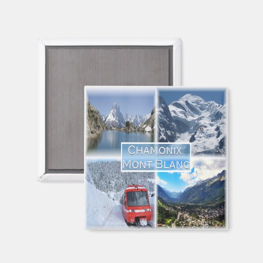 zFR021 CHAMON, Mont Blanc,冷蔵庫 マグネット (正面/裏面)