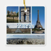 zFR032 TOURエッフェルとパリ、フランス、ヨーロッパ、 セラミックオーナメント (正面)