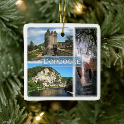 zFR033 DORDOGNE,フランス, セラミックオーナメント (ツリー)