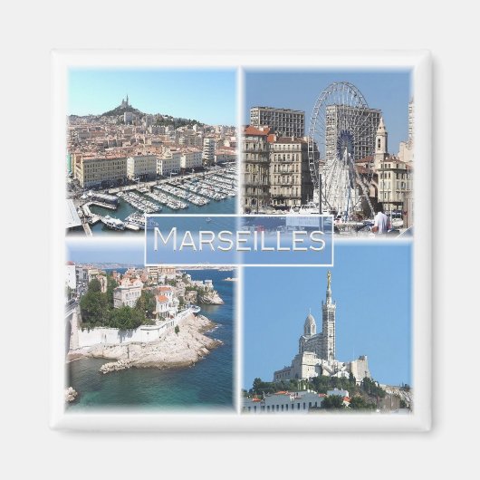 zFR035 MARSEILLES，フランス，冷蔵庫 マグネット (正面)