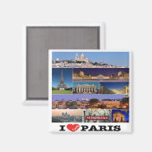zFR057 PARIS "I Love"，フランス，冷蔵庫 マグネット (正面/裏面)