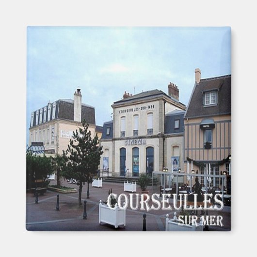 zFR098 COURSEULLES SUR MER, Riviera,フランスの冷蔵庫 マグネット (正面)