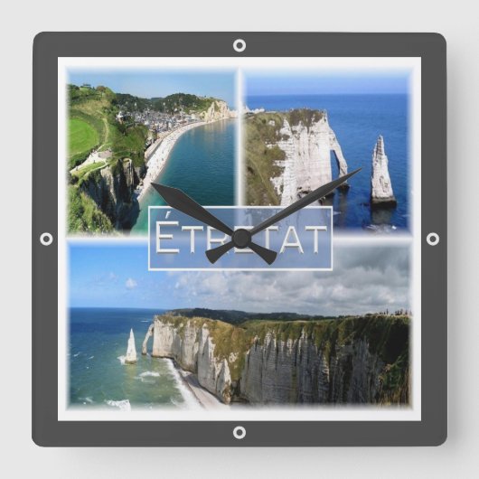 zFR101 ETRETAT Normandy スクエア壁時計 (正面)