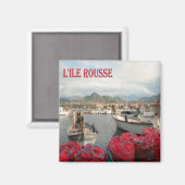zFR114 L'ILE ROUSSE Corsica、冷蔵庫 マグネット (正面/裏面)
