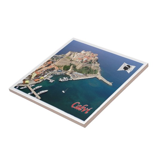 zFR121 CALVIパノラマ、コルシカ島、 タイル (側面)