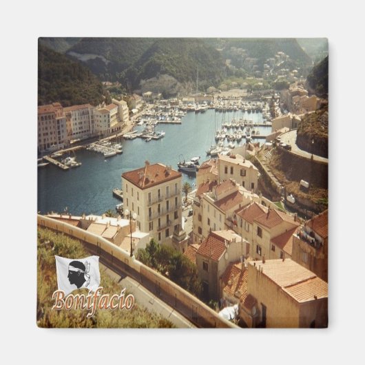 zFR123 BONIFACIOパノラマ、コルシカ マグネット (正面)