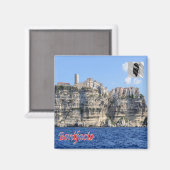 zFR124 BONIFACIOパノラマ、コルシカ、冷蔵庫 マグネット (正面/裏面)