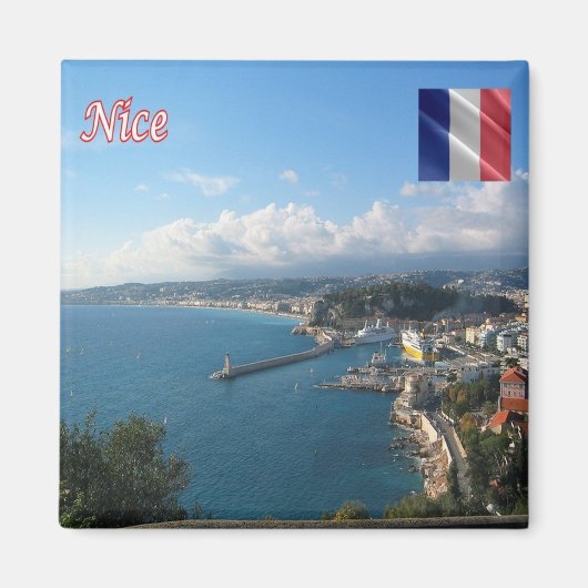 zFR134 NICE、Riviera、フランスの冷蔵庫 マグネット (正面)