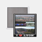 zFR138 LYON "I Love",フランス,冷蔵庫 マグネット (正面/裏面)