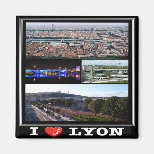 zFR138 LYON "I Love",フランス,冷蔵庫 マグネット (正面)