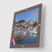 zFR151カンヌ,リフランスのビエラ,フランス, スクエア壁時計 (傾斜)