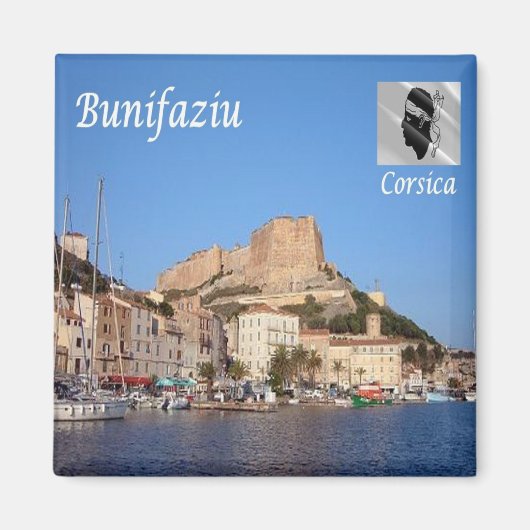 zFR153 BONIFACIO, Corse，フランス，冷蔵庫 マグネット (正面)