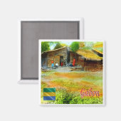 zGA003 GABON, Collectie Tropenmuseum,冷蔵庫 マグネット (正面/裏面)