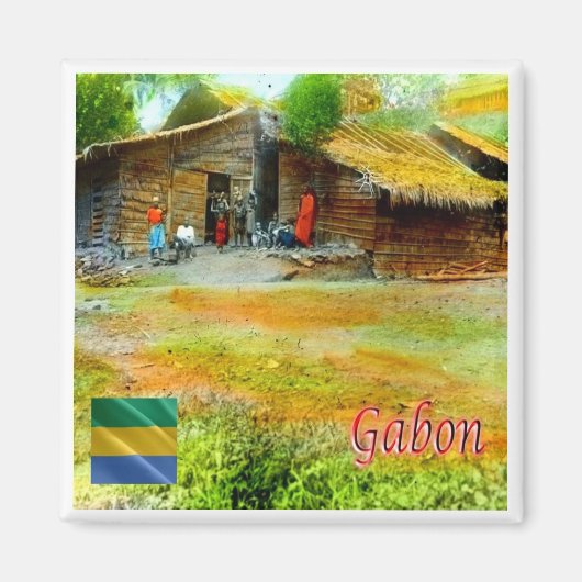 zGA003 GABON, Collectie Tropenmuseum,冷蔵庫 マグネット (正面)