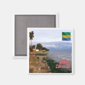 zGA005 LIBREVILLE，ガボン，アフリカ，冷蔵庫 マグネット (正面/裏面)