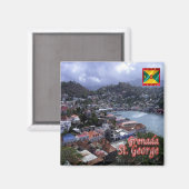 zGD005 SAINT GEORGE, Grenada，アメリカ，冷蔵庫 マグネット (正面/裏面)