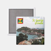 zGD006 SAINT GEORGE, Grenada，アメリカ，冷蔵庫 マグネット (正面/裏面)