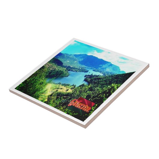 zGH006 GHANA, Volta Lake，アフリカ， タイル (側面)