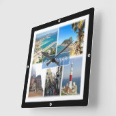 zGI004ジブラルタル、ヨーロッパ、 スクエア壁時計 (傾斜)