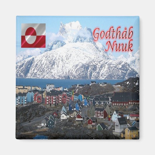 zGL004 GODTHAB, Nuuk City, Greenland,冷蔵庫 マグネット (正面)