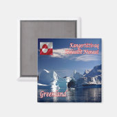 zGL006 SCORESBY SUND, Iceberg, Greenland,冷蔵庫 マグネット (正面/裏面)