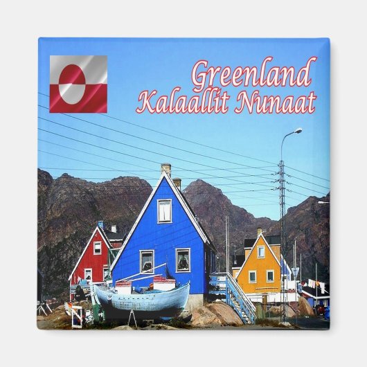 zGL008 KALAALLIT NUNAAT, Greenland,冷蔵庫 マグネット (正面)