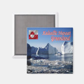 zGL010 GREENLAND, Icebergs,冷蔵庫 マグネット (正面/裏面)