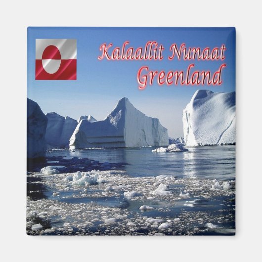zGL010 GREENLAND, Icebergs,冷蔵庫 マグネット (正面)