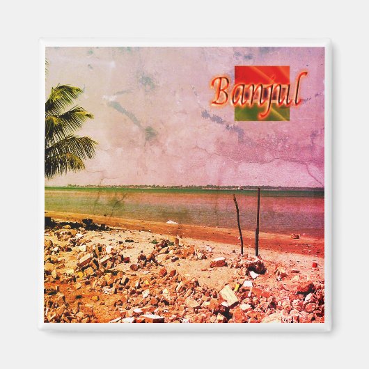 zGM006 BANJUL、ガンビア、アフリカ、冷蔵庫 マグネット (正面)