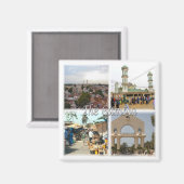 zGM009 GAMBIA，モザイク，アフリカ，冷蔵庫 マグネット (正面/裏面)