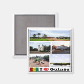 zGN010 GUINEA I Love，モザイク，アフリカ，冷蔵庫 マグネット (正面/裏面)